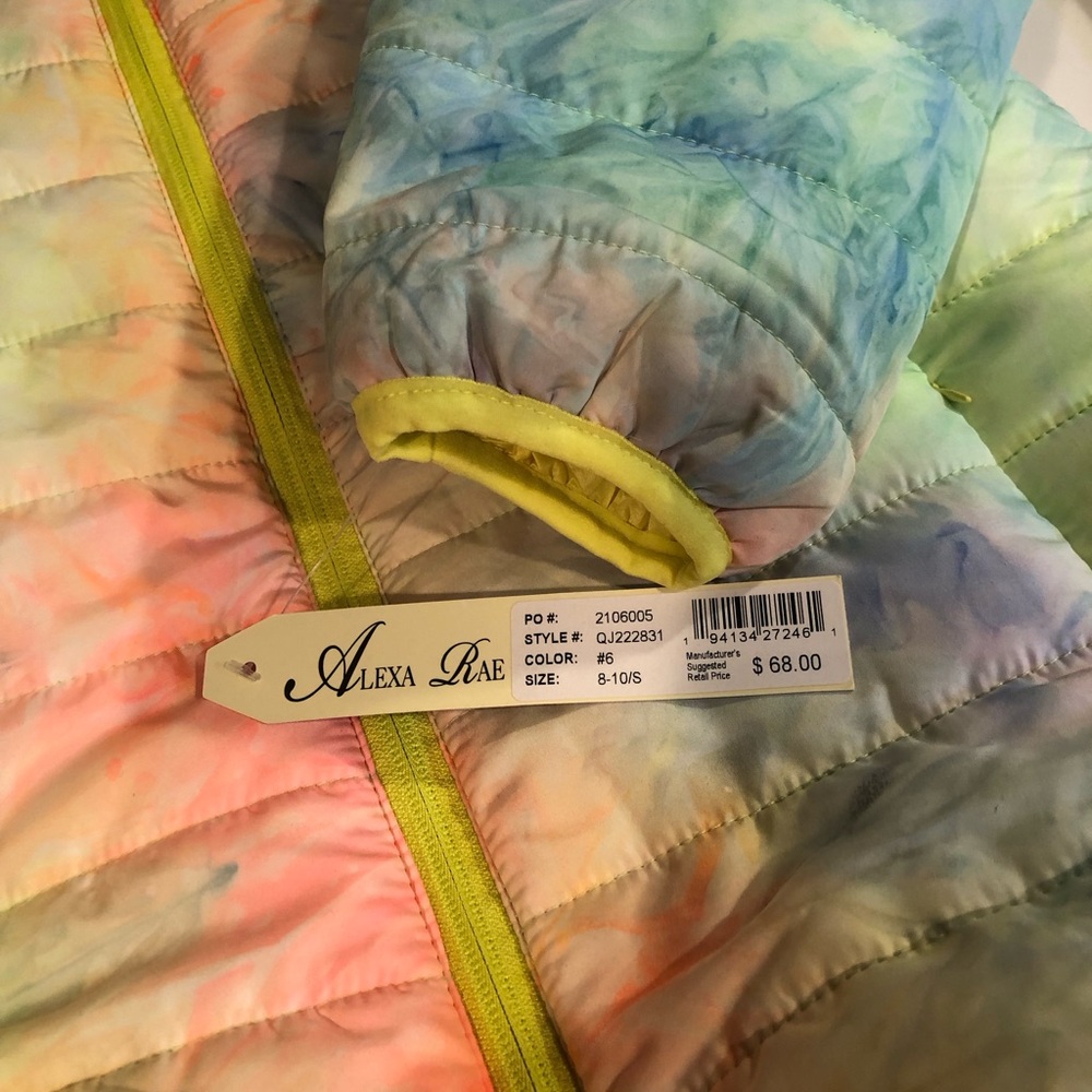 Alexa Rae Colorful Tie-Dye Kids Puffer Jacket - Picture 3 of 6